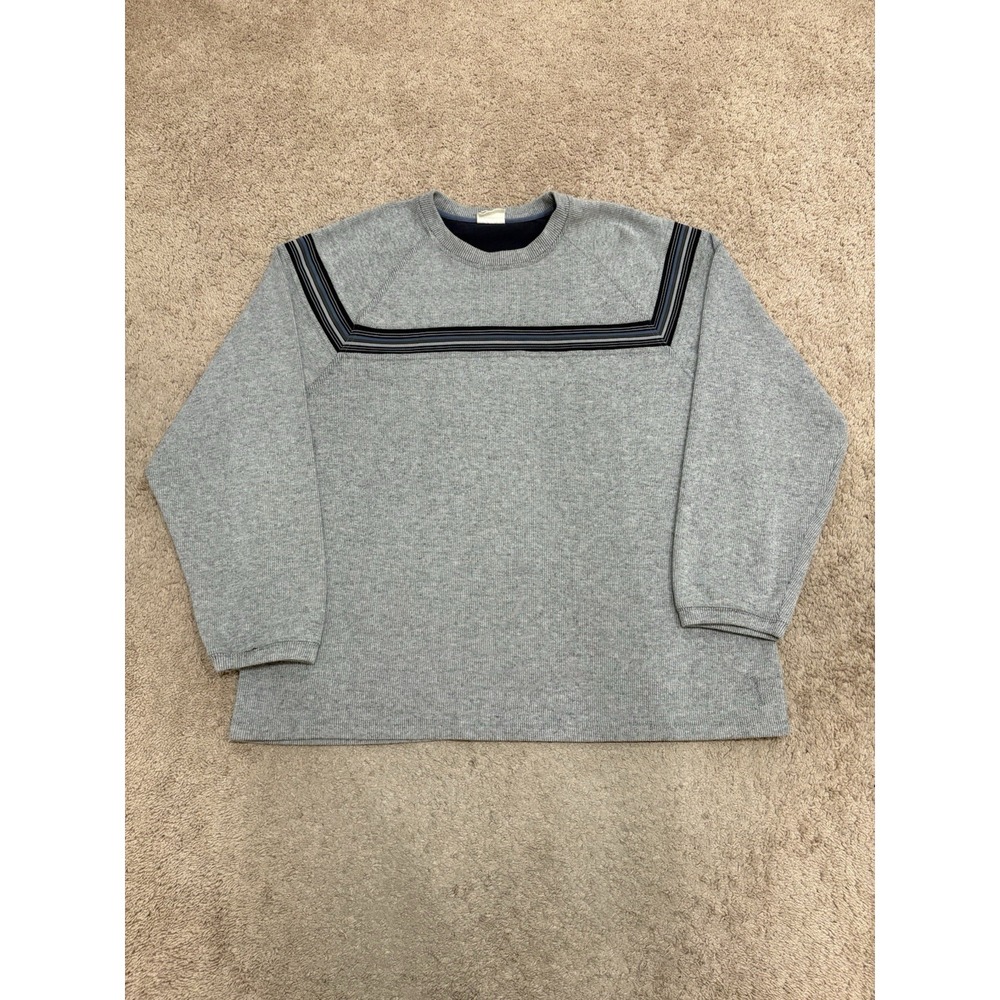 Vintage Y2K Xtreme Gear Sweatshirt Mens XL Gray Crewneck Striped